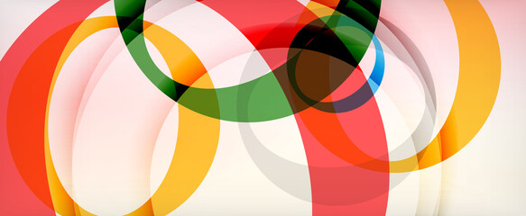 Fototapeta premium Ring geometric shapes, o letter repetition wallpaper. Abstract background for business or technology presentations, internet posters or web brochure covers