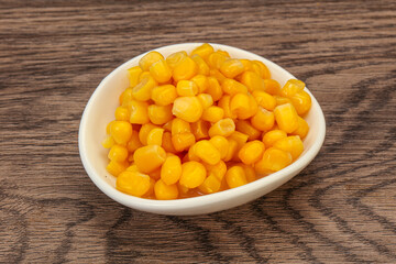 Sweet corn seeds in the bowl