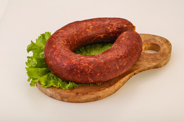 Krakowska sausage over the board