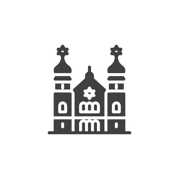synagogue icon, dark silhouette, white details clip art preview