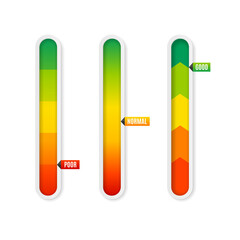 Realistic Detailed 3d Level Indicator Set. Vector - 435341704