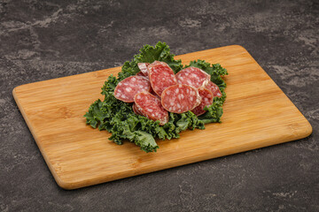 Iberian pork Fuet sausage slices