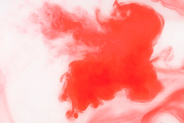 Bloody stains on water background texture. bloody smudged. Red smoke background. watercolor in...