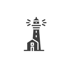 Lighthouse tower vector icon