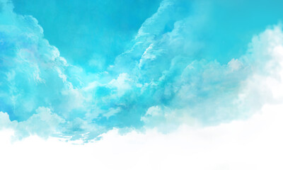 初夏から夏にかけての空をイメージした風景イラスト Wall Mural Gelatin