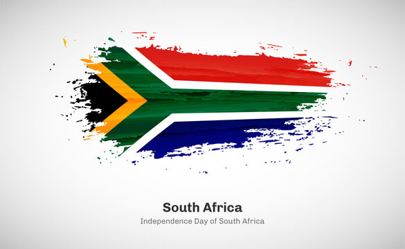 Creative happy independence day of South Africa country with grungy watercolor country flag background