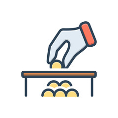 Color illustration icon for donation
