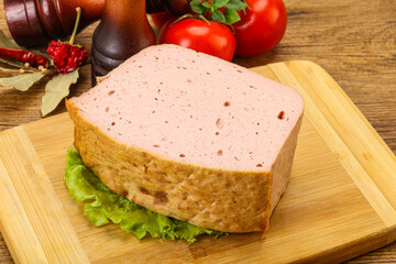 Homemade baked traditional meat loaf