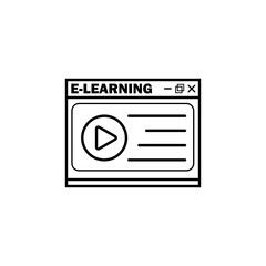 E Learning Icon. Web Page Icon. Website Icon. SVG Icon.