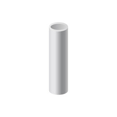 Part of construction steel pipe or beam, realistic vector illustration isolated.