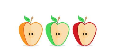 Apple bitten piece cartoon vector illustration