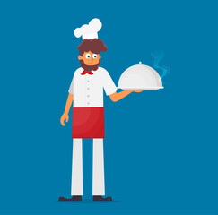 Vector illustration of chef. Flat design