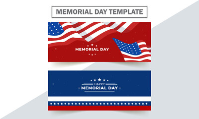 Happy Memorial Day banner. Celebration design for an American holiday. National American holiday. Vector background.