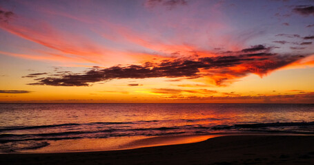 Sunset on Mahe Island, Seychelles, Indian Ocean