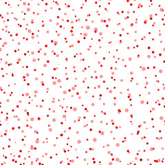 Fototapeta na wymiar Abstract hand drown polka dots background. White seamless pattern with pink circles. Template design for invitation, poster, card, flyer, banner, textile, fabric.