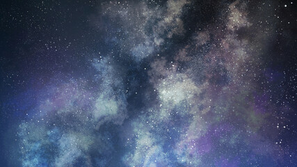 Obraz na płótnie Canvas 美しい天の川イラスト　満天の星空　天体観測　背景装飾