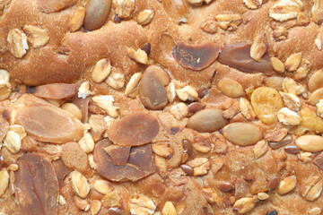 detail shot of whole meal bread on table 