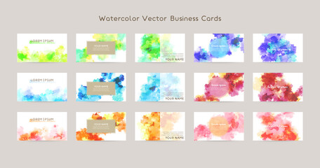 colorful watercolor vector background for business card