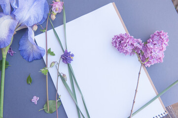 Empty white space album list with gentle flowers