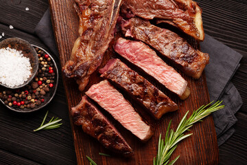 T-bone grilled beef steak