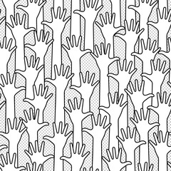 Seamless pattern with simple palm illustration,