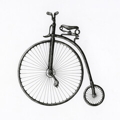 Fototapeta na wymiar Hand drawn penny farthing bicycle
