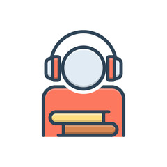 Color illustration icon for audio course

