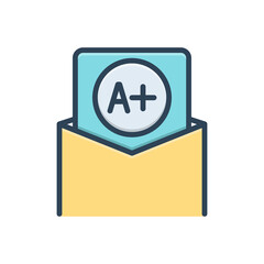 Color illustration icon for best grade
