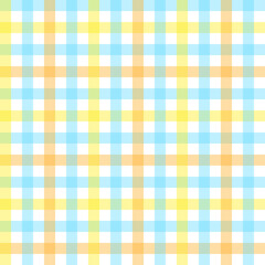 Checkered seamless pattern. Abstract geometric wallpaper of the surface. Pastel colors. Checkered colorful pattern. White, yellow and blue stripes