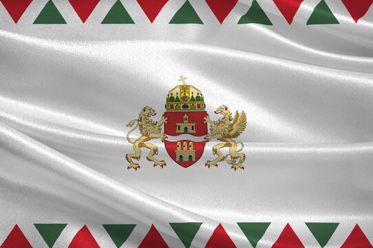 Flag of Budapest in Hungary