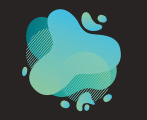 Banner with flowing liquid shapes. Vector
