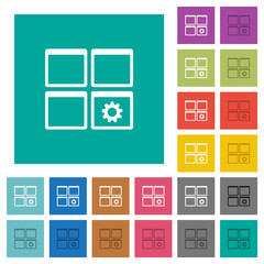 Dashboard settings square flat multi colored icons