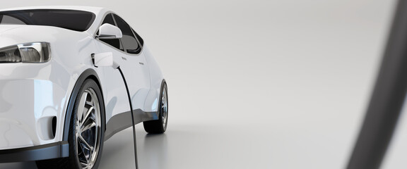 E-mobility, electric car charging battery. 3d rendering