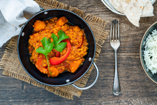 Red lentil dhal curry