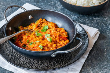 Red lentil dhal curry - obrazy, fototapety, plakaty