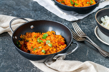 Red lentil dhal curry