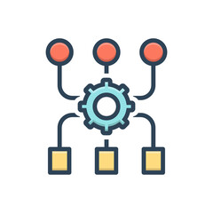 Color illustration icon for program algorithm
