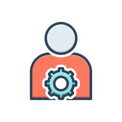 Color illustration icon for user settings
