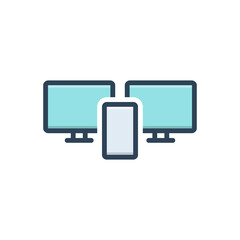 Color illustration icon for adaptive interface