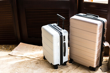 Luggage in a hotel room