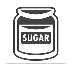 Jar of sugar icon transparent vector isolated