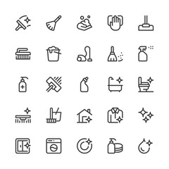 Cleaning, Purification, Disinfection, Washing. Simple Interface Icons for Web and Mobile Apps. Editable Stroke. 32x32 Pixel Perfect.