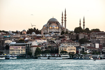 Fototapeta na wymiar Istanbul's ocean with cruise ship