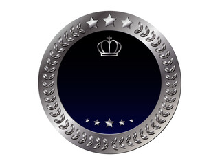 Fototapeta premium 無地の銀色王冠アイコン