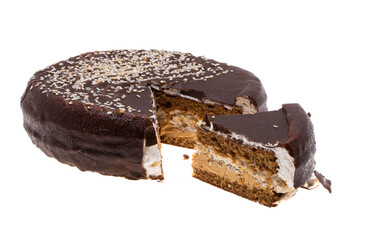 chocolate cake isolated