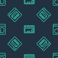 Fototapeta premium Set line Keyboard, Search engine and Software on seamless pattern. Vector