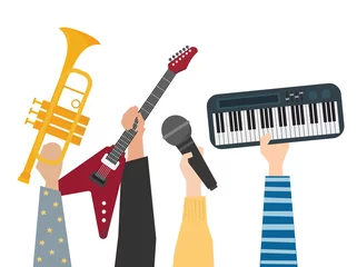  Hands showing music instruments illustration © Rawpixel.com