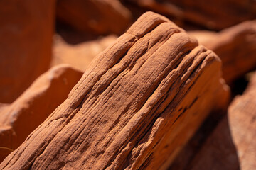 The texture of red rocks in the Valley of Fire, Nevada. Background image of natural pattern