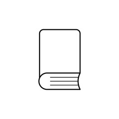 The book icon is arranged in a thin line style and is black. with a simple style.