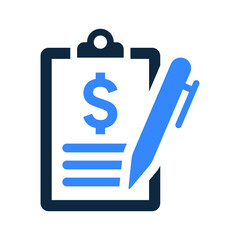 Contract sign icon. Simple vector on isolated white background.